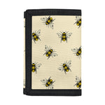 Vintage Bee Pattern Print Trifold Wallet