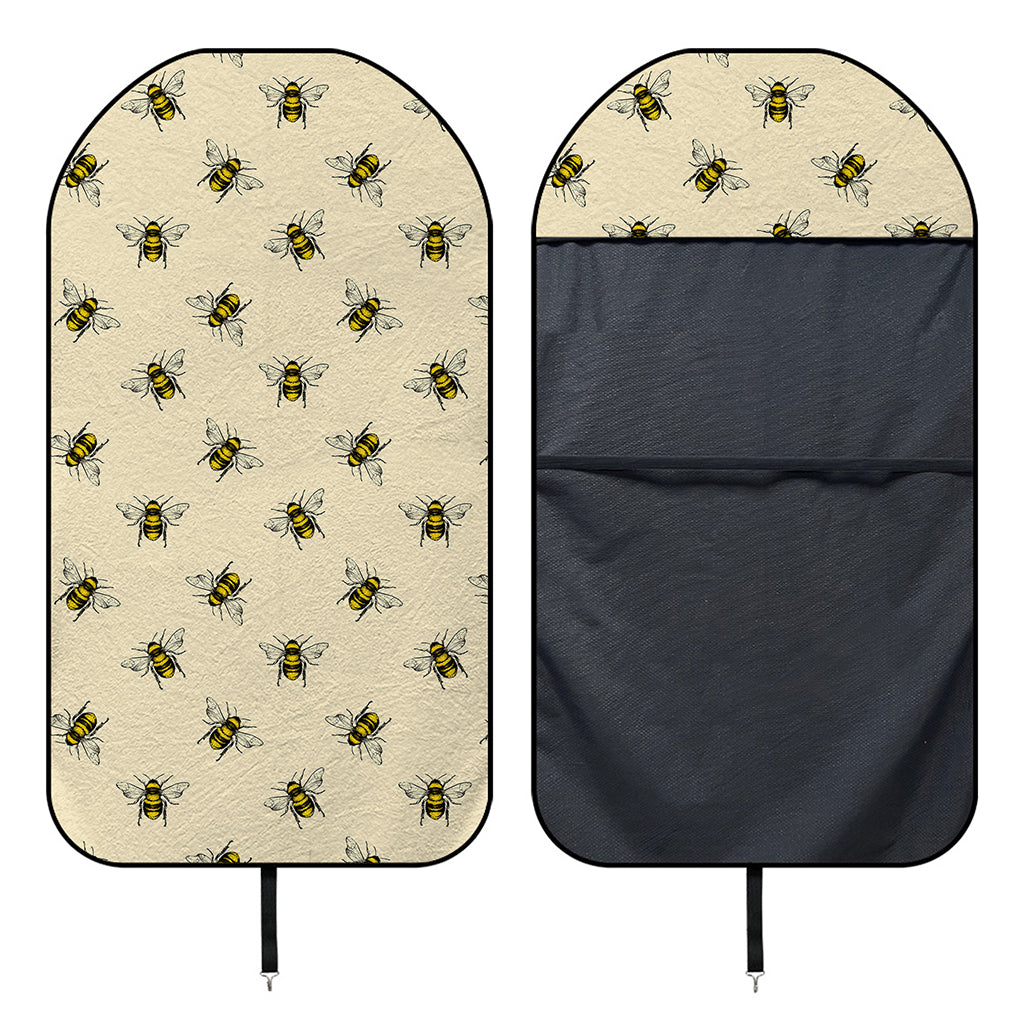 Vintage Bee Pattern Print Waterproof Car Seat Cover