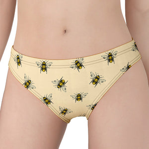 Vintage Bee Pattern Print Women's Panties