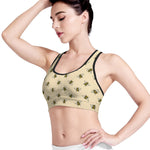 Vintage Bee Pattern Print Women's Sports Bra