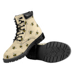 Vintage Bee Pattern Print Work Boots