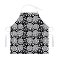 Vintage Black And White Floral Print Adjustable Apron