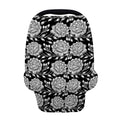 Vintage Black And White Floral Print Baby Seat Cover