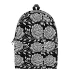 Vintage Black And White Floral Print Backpack