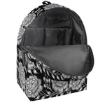 Vintage Black And White Floral Print Backpack