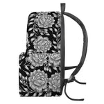Vintage Black And White Floral Print Backpack