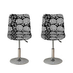Vintage Black And White Floral Print Bar Stool Covers