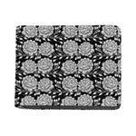 Vintage Black And White Floral Print Bifold Wallet