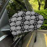 Vintage Black And White Floral Print Car Side Mirror Covers