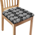 Vintage Black And White Floral Print Chair Cushion Cover