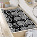 Vintage Black And White Floral Print Changing Pad Cover