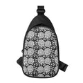 Vintage Black And White Floral Print Sling Bag
