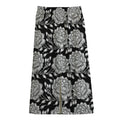 Vintage Black And White Floral Print Cotton Front Slit Maxi Skirt