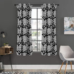 Vintage Black And White Floral Print Curtain