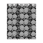 Vintage Black And White Floral Print Curtain