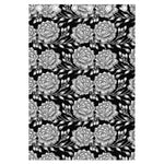 Vintage Black And White Floral Print Curtain