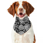 Vintage Black And White Floral Print Dog Bandana