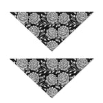 Vintage Black And White Floral Print Dog Bandana