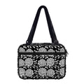 Vintage Black And White Floral Print Double Strap Bible Bag