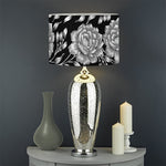 Vintage Black And White Floral Print Drum Lamp Shade