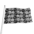 Vintage Black And White Floral Print Flag
