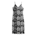 Vintage Black And White Floral Print Jersey Midi Cami Dress