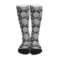 Vintage Black And White Floral Print Long Socks