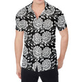 Vintage Black And White Floral Print Men's Shirt