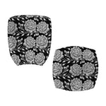 Vintage Black And White Floral Print Office Chair Cover