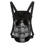 Vintage Black And White Floral Print Pet Carrier Backpack