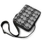 Vintage Black And White Floral Print Rectangular Crossbody Bag