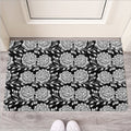 Vintage Black And White Floral Print Rubber Doormat