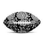 Vintage Black And White Floral Print Rugby Ball