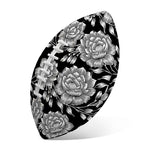Vintage Black And White Floral Print Rugby Ball