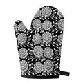 Vintage Black And White Floral Print Single Oven Mitt