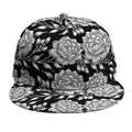 Vintage Black And White Floral Print Snapback Cap