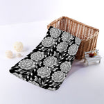 Vintage Black And White Floral Print Towel