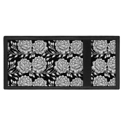 Vintage Black And White Floral Print Trifold Wallet