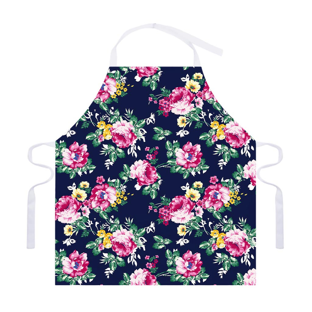 Vintage Blossom Floral Pattern Print Adjustable Apron