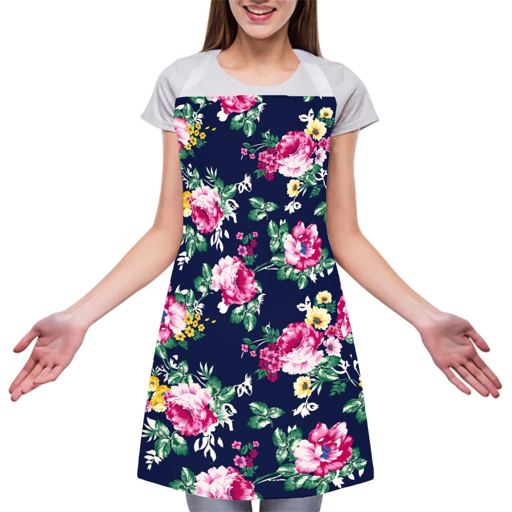 Vintage Blossom Floral Pattern Print Adjustable Apron