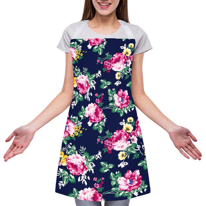 Vintage Blossom Floral Pattern Print Adjustable Apron