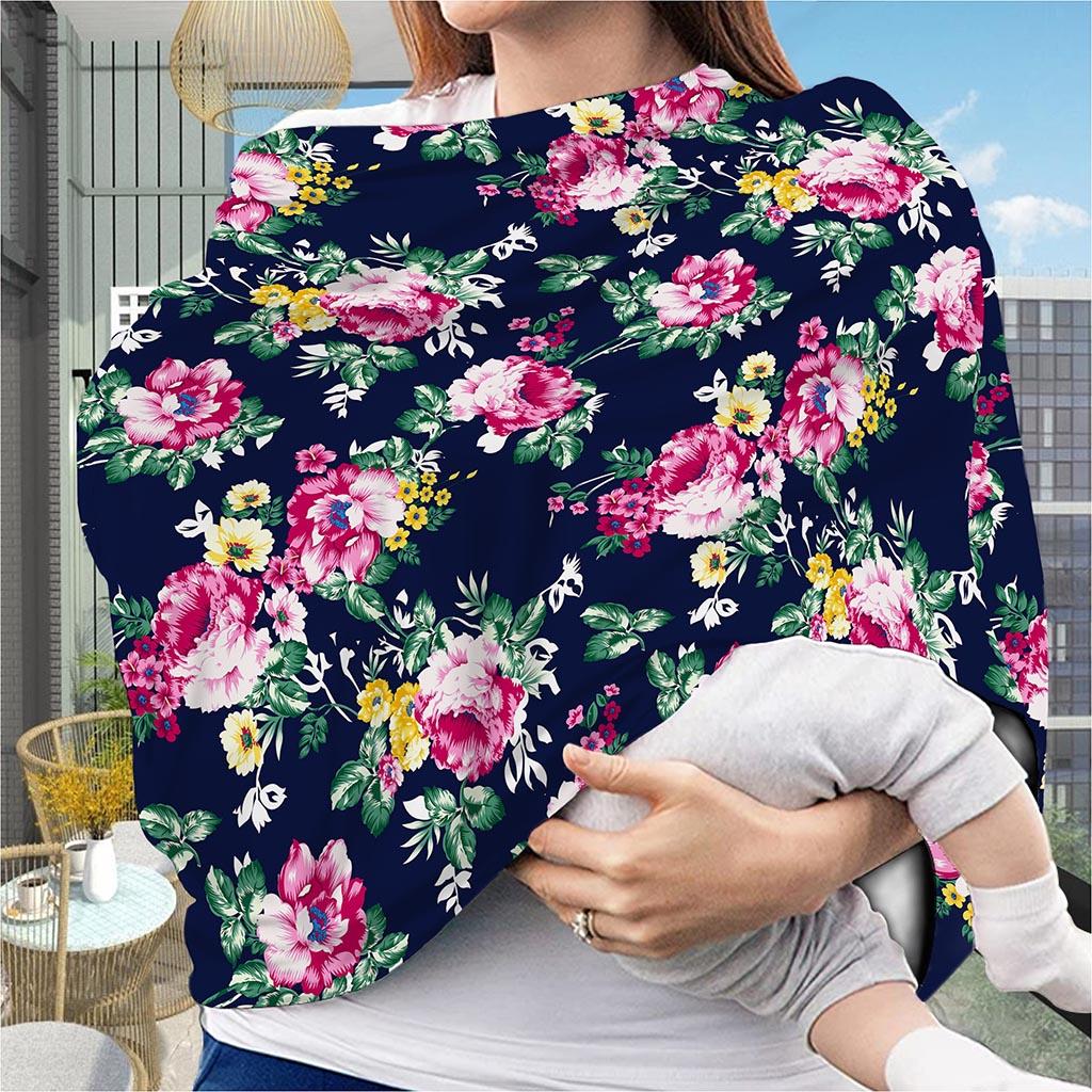 Vintage Blossom Floral Pattern Print Baby Seat Cover