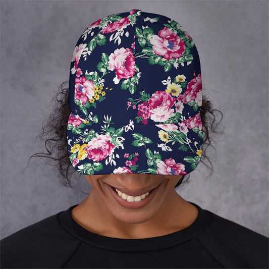 Vintage Blossom Floral Pattern Print Baseball Cap