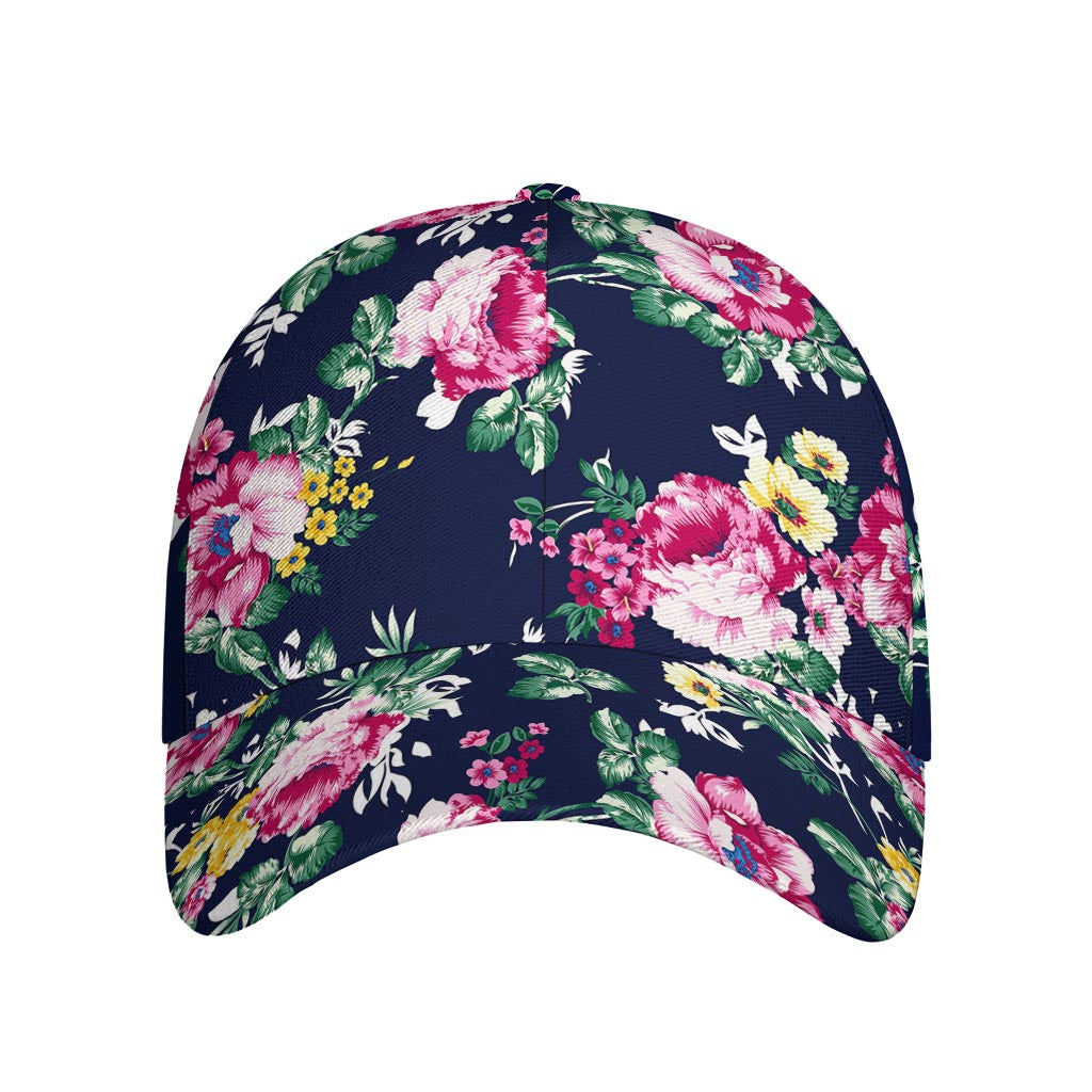 Vintage Blossom Floral Pattern Print Baseball Cap