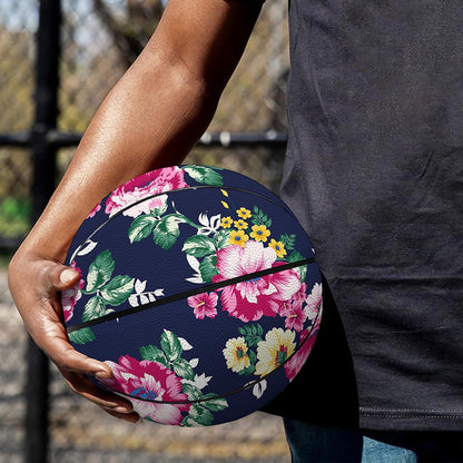 Vintage Blossom Floral Pattern Print Basketball