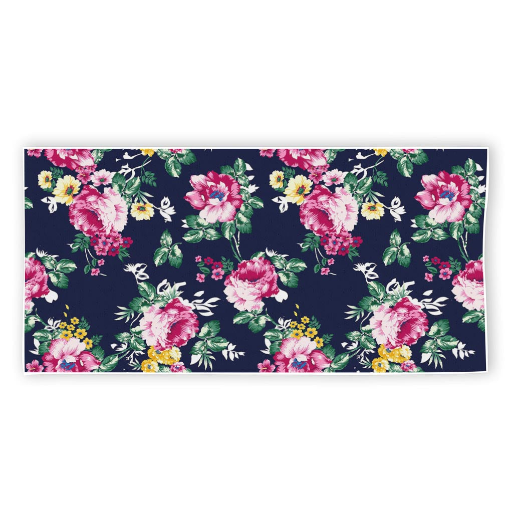 Vintage Blossom Floral Pattern Print Beach Towel