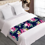 Vintage Blossom Floral Pattern Print Bed Runner