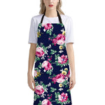 Vintage Blossom Floral Pattern Print Bib Apron With Pocket