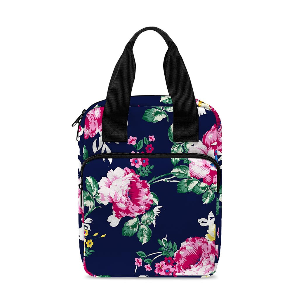 Vintage Blossom Floral Pattern Print Bible Tote Bag