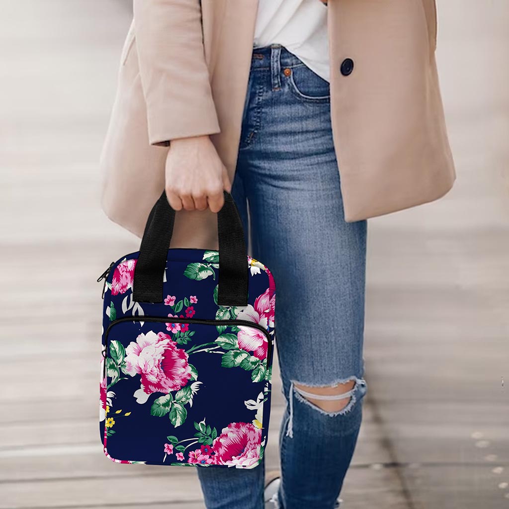 Vintage Blossom Floral Pattern Print Bible Tote Bag